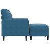 vidaXL Fauteuil avec repose-pied Bleu 60 cm Velours