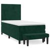 vidaXL Sommier &agrave; lattes de lit avec matelas Vert fonc&eacute; 90x200 cm