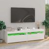vidaXL Meubles TV 2 pcs avec lumi&egrave;res LED Blanc brillant 75x35x40 cm
