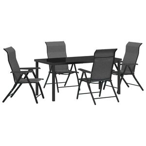 vidaXL Ensemble de salle &agrave; manger pour jardin 5 pcs Gris