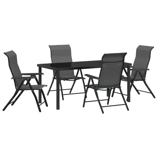 vidaXL Ensemble de salle &agrave; manger pour jardin 5 pcs Gris