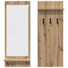 vidaXL Porte-manteau mural avec miroir Ch&ecirc;ne artisanal 70 x 10 x 90 cm