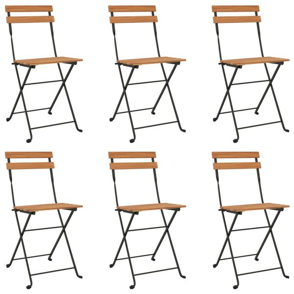 vidaXL Ensemble de bistro pliable 7 pcs bois d'acacia solide et acier