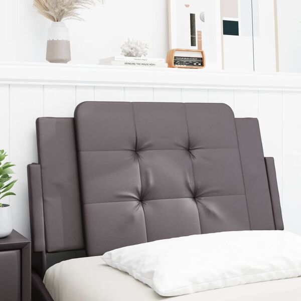 vidaXL Coussin de t&ecirc;te de lit Zadar gris 90 cm similicuir