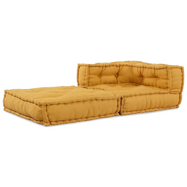 vidaXL Canap&eacute; modulaire jaune 70x70x54 tissu