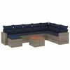 vidaXL Ensemble de canap&eacute; de jardin 9 pcs avec coussins gris r&eacute;sine tress&eacute;e