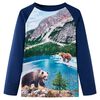 vidaXL T-shirt enfants &agrave; manches longues bleu marine 104
