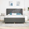 vidaXL Lit &agrave; ressorts avec matelas gris fonc&eacute; 90x190 cm Gris fonc&eacute;