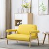 vidaXL Canap&eacute; &agrave; 2 places Tissu Jaune