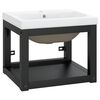 vidaXL Cadre de lavabo de salle de bain vasque &agrave; encastrer Noir Fer