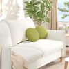 vidaXL Coussins de si&egrave;ge 2 pcs Vert clair &Oslash;30 x 13 cm tissu