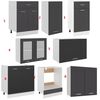 vidaXL Meubles de cuisine 8 pcs avec plan de travail Gris Agglom&eacute;r&eacute;