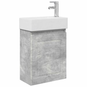 vidaXL Meuble de salle de bain avec robinet Gris b&eacute;ton