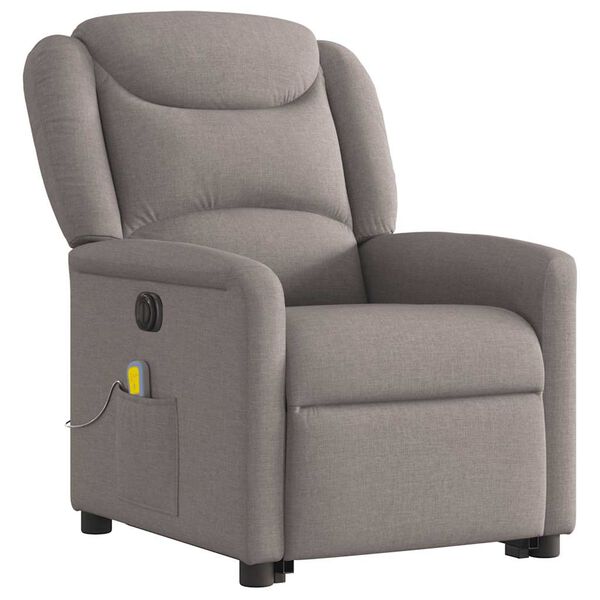 vidaXL Fauteuil inclinable de massage &eacute;lectrique Taupe Tissu