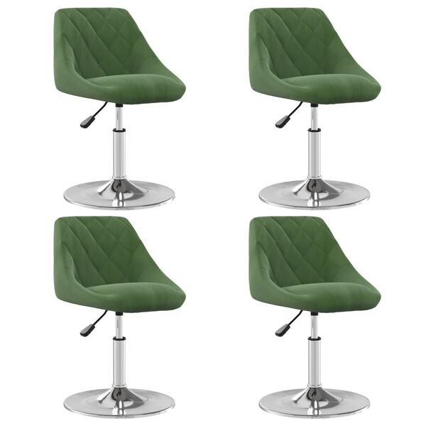 vidaXL Chaises pivotantes &agrave; manger lot de 4 Vert fonc&eacute; Velours