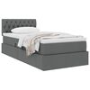vidaXL Lit avec rangement et matelas Gris fonc&eacute; 90 x 190 cm