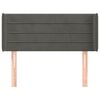 vidaXL T&ecirc;te de lit avec oreilles Gris fonc&eacute; 103x16x78/88 cm Velours
