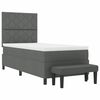 vidaXL Lit &agrave; ressorts avec matelas Gris fonc&eacute; 100 x 200 cm tissu
