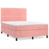 vidaXL Sommier &agrave; lattes de lit avec matelas Rose 140x190 cm Velours