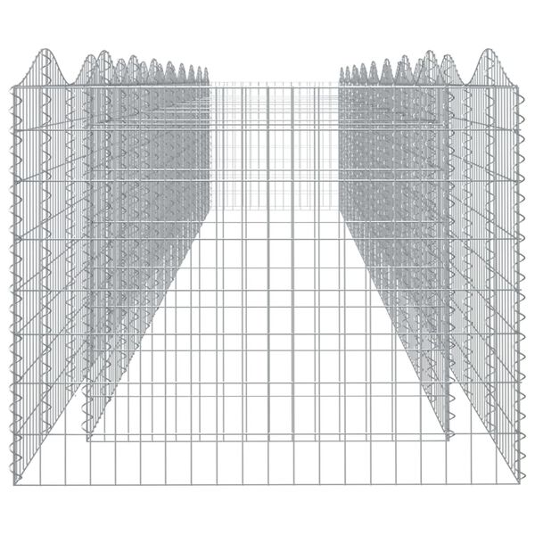vidaXL Lit sur&eacute;lev&eacute; &agrave; gabions arqu&eacute; 800x100x100 cm Fer galvanis&eacute;