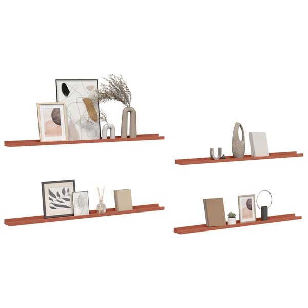 vidaXL &Eacute;tag&egrave;re Murale 4 pcs Rouge 115 x 9 x 3 cm Bois d'ing&eacute;nierie