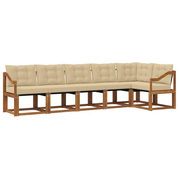 vidaXL Ensemble de canap&eacute;s d'ext&eacute;rieur 6 pcs Naturel et Beige
