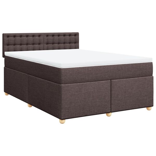 vidaXL Sommier &agrave; lattes de lit avec matelas Marron fonc&eacute; 160x200 cm