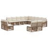 vidaXL Ensemble de canap&eacute; de jardin 13 pc Beige polyrotin