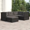 vidaXL Salon de jardin 5 pcs avec coussins Noir R&eacute;sine tress&eacute;e