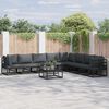vidaXL Ensemble de canap&eacute; de jardin avec coussin 9 pcs Noir Aluminium