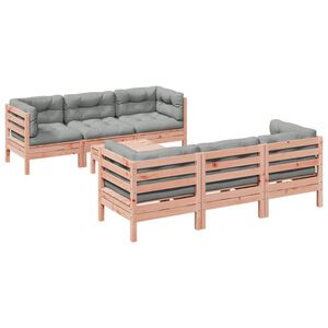 vidaXL Salon de jardin 7 pcs et coussins bois massif sapin de douglas