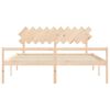 vidaXL Lit pour personne &acirc;g&eacute;e et t&ecirc;te de lit 200x200 cm bois massif