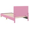 vidaXL Cadre de lit pour enfants avec t&ecirc;te de lit Rose 90 x 200 cm