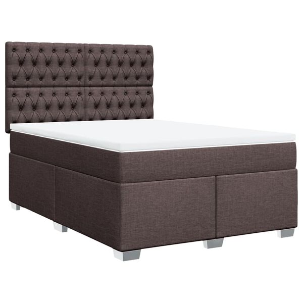 vidaXL Sommier &agrave; lattes de lit avec matelas Marron fonc&eacute; 160x200 cm