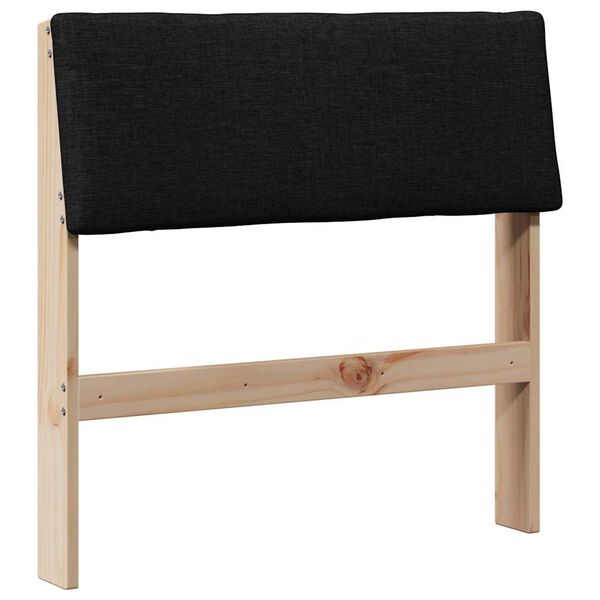 vidaXL T&ecirc;te de lit capitonn&eacute;e Noir 80 cm Pin massif