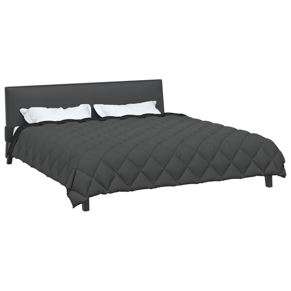 vidaXL Duvet d'hiver Noir et anthracite 240 x 200 cm Microfibre