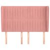 vidaXL T&ecirc;te de lit avec oreilles Rose 147x23x118/128 cm Velours