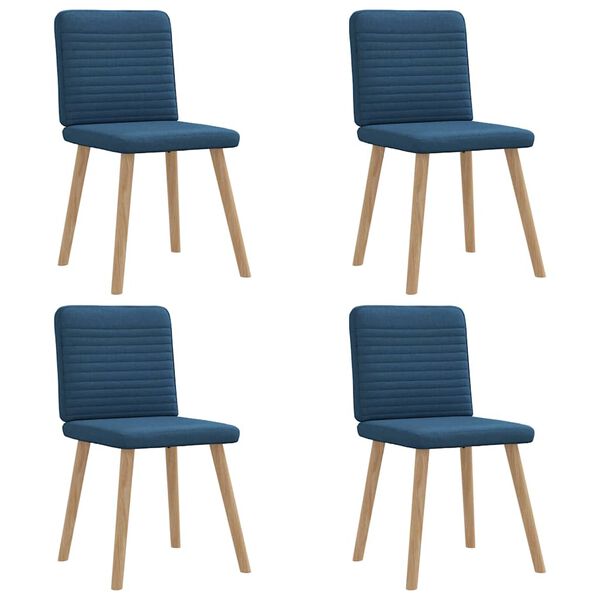 vidaXL Chaises &agrave; manger lot de 4 bleu tissu