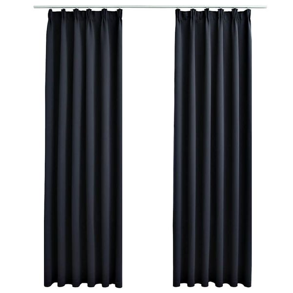 vidaXL Rideaux occultants avec crochets 2 pcs Anthracite 140x245 cm