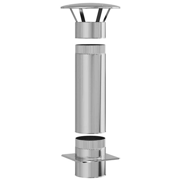 vidaXL Extension de Conduit Argent&eacute; 35 x 35 x 82 cm Acier inoxydable