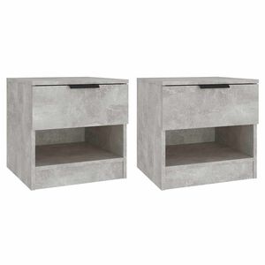 vidaXL Tables de chevet 2 pcs Gris b&eacute;ton Bois d'ing&eacute;nierie