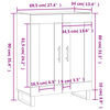 vidaXL Buffet gris b&eacute;ton 69,5x34x90 cm bois d'ing&eacute;nierie