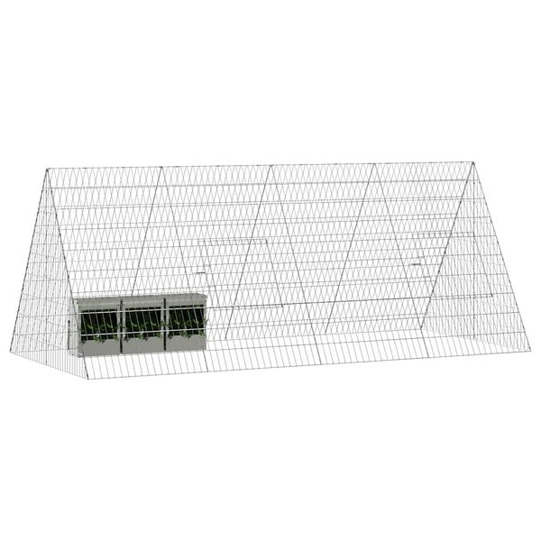 vidaXL Cage pour lapins Argent 215 x 100 x 85 cm Acier galvanis&eacute;