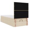 vidaXL Cadre de lit ottoman avec matelas cr&egrave;me 90x190 cm tissu