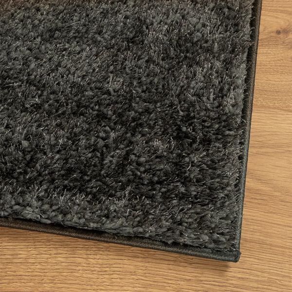 vidaXL Tapis ISTAN à poils longs aspect brillant anthracite 80x150 cm