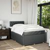 vidaXL Sommier &agrave; lattes de lit avec matelas Gris fonc&eacute; 120x200cm Tissu