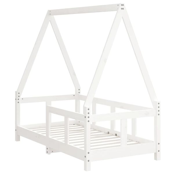 vidaXL Cadre de lit pour enfant blanc 70x140 cm bois de pin massif