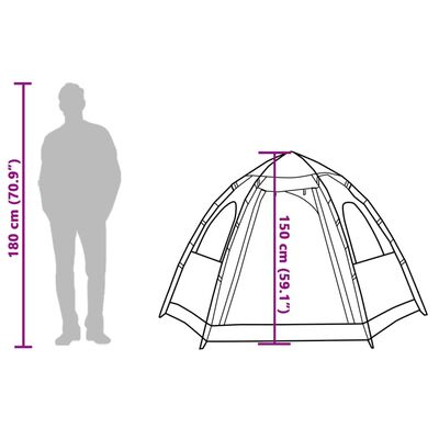 vidaXL Tente de camping cabine 4 personnes vert libération rapide