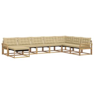 vidaXL Ensemble de canap&eacute;s d'ext&eacute;rieur 8 pc Blanc et Beige
