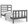 vidaXL Cadre de lit Gris Bois massif 75x190 cm Petit simple